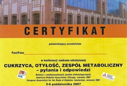 Dyplomy i certyfikaty Joanna Wiktorska Endokrynolog Łódź