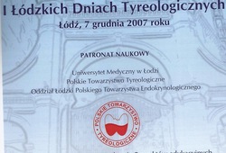 Dyplomy i certyfikaty Joanna Wiktorska Endokrynolog Łódź