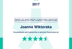 Dyplomy i certyfikaty Joanna Wiktorska Endokrynolog Łódź