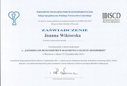Dyplomy i certyfikaty Joanna Wiktorska Endokrynolog Łódź