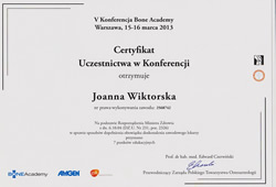 Dyplomy i certyfikaty Joanna Wiktorska Endokrynolog Łódź