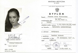 Dyplomy i certyfikaty Joanna Wiktorska Endokrynolog Łódź